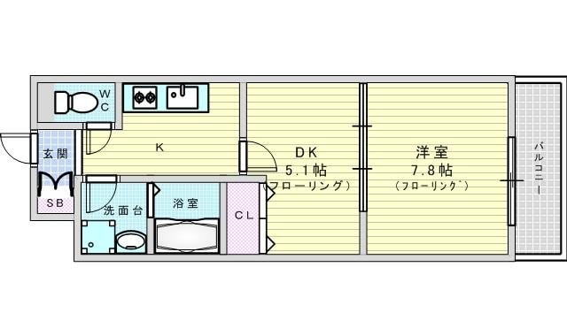 レフィーナカルム江坂の物件間取画像