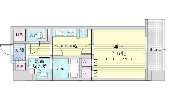 アビティ江坂（旧：パークアクシス江坂広芝町）の物件間取画像