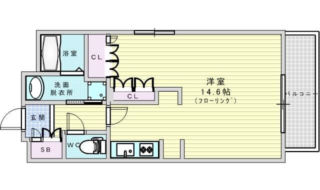 アビティ江坂（旧：パークアクシス江坂広芝町）の物件間取画像