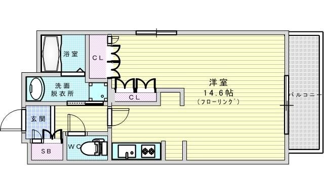 アビティ江坂（旧：パークアクシス江坂広芝町）の物件間取画像