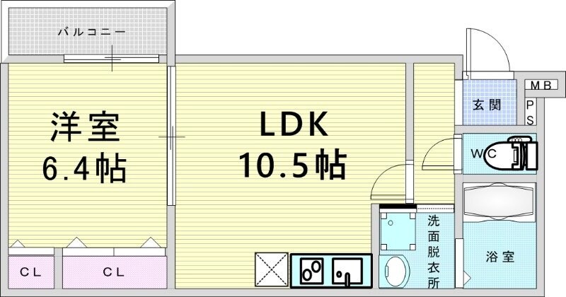 フジパレス池田石橋Ⅱ番館の物件間取画像