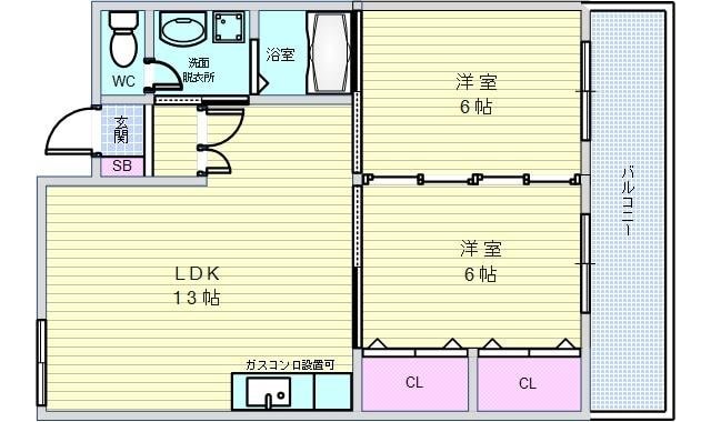 第2ユーロハイツ東豊中の物件間取画像