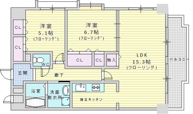 パシフィックマンション4の物件間取画像