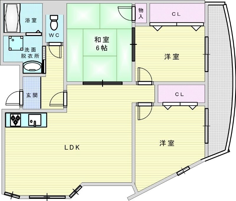 カルム千里山土井A棟の物件間取画像