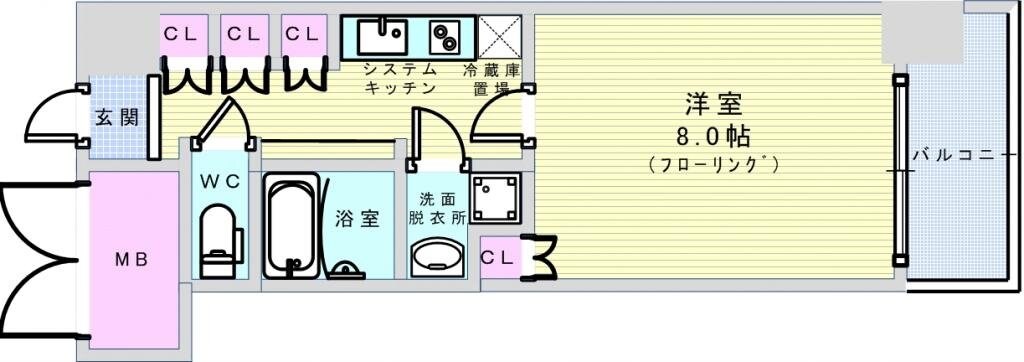 アンビエンテ四ツ橋の物件間取画像