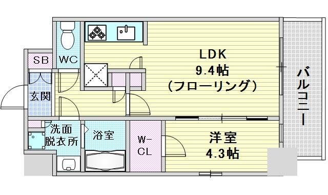 コンフォリア江坂広芝町の物件間取画像