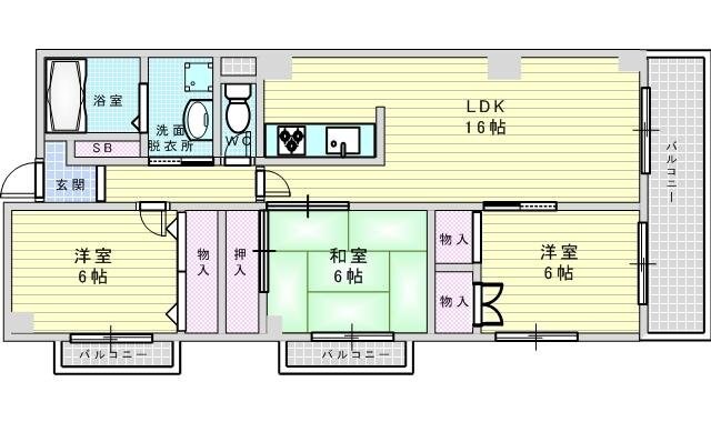 ユタカマンションの物件間取画像