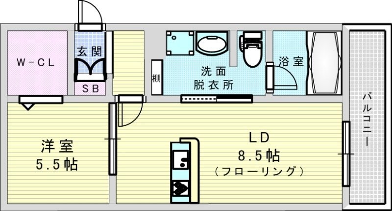 マンションなぎさ2の物件間取画像