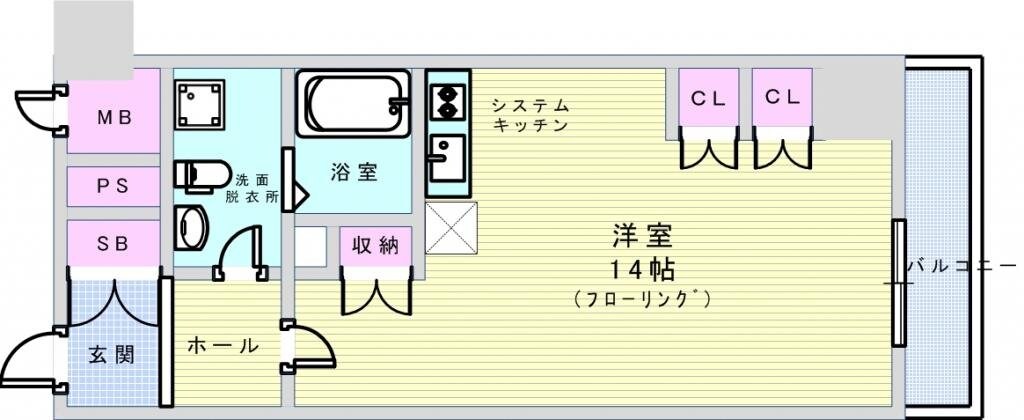 南堀江アパートメントシエロの物件間取画像