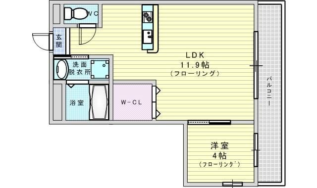 アンプルールフェール江坂の物件間取画像