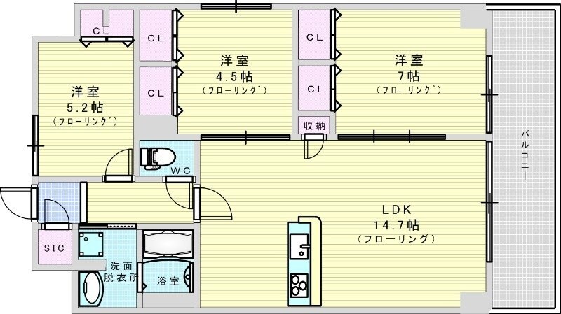 ファミーユ江坂の物件間取画像