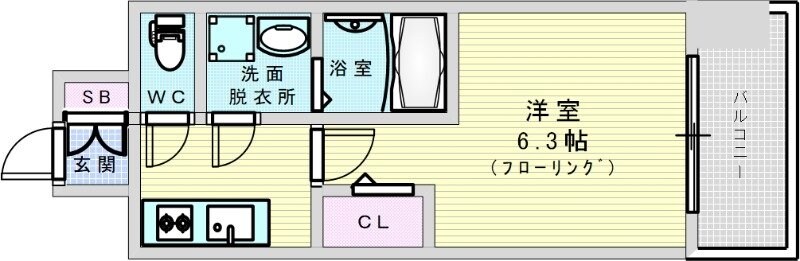 エスリードレジデンス大阪福島シティウエストの物件間取画像