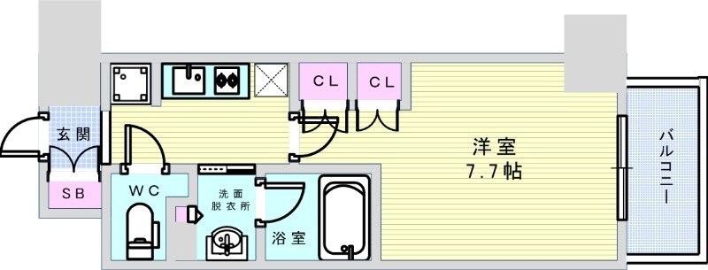 ザ・パークハビオ江坂公園の物件間取画像