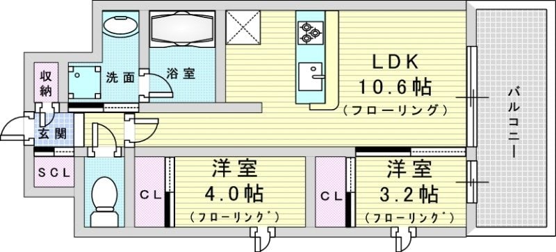 シーズンフラッツ新大阪の物件間取画像