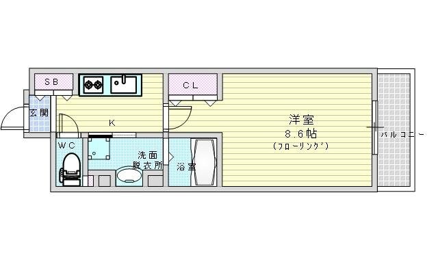 ザ・パークハビオ堂島の物件間取画像