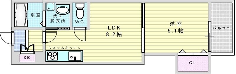 ラモーナ佃Ⅱの物件間取画像