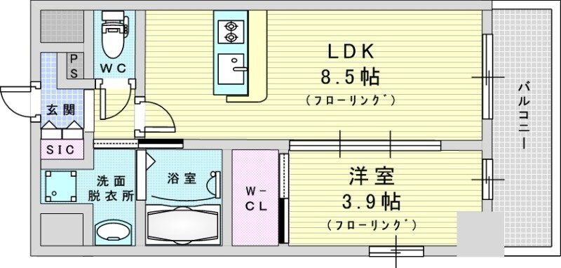 エスリードレジデンス梅田マークスの物件間取画像