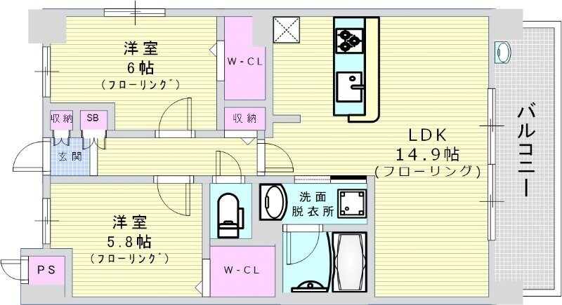 ポラリス松ヶ枝町の物件間取画像