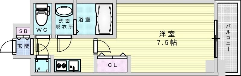 アドバンス江坂ラシュレの物件間取画像