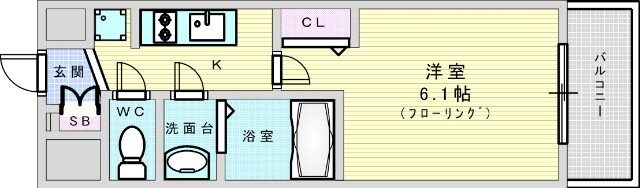 プレサンスOSAKA三国ネオスの物件間取画像