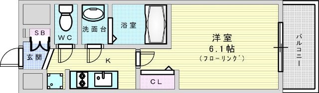 プレサンスOSAKA三国ネオスの物件間取画像