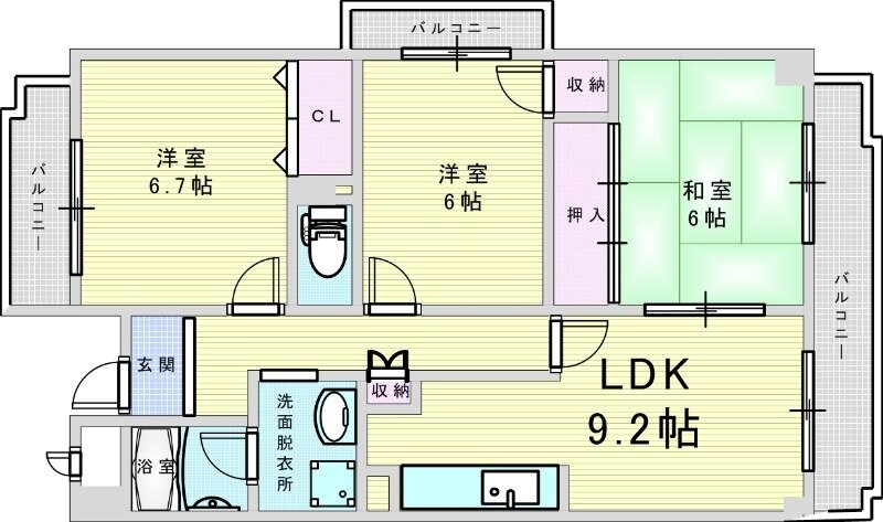 サウスファームの物件間取画像