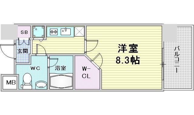 レジュールアッシュ福島の物件間取画像