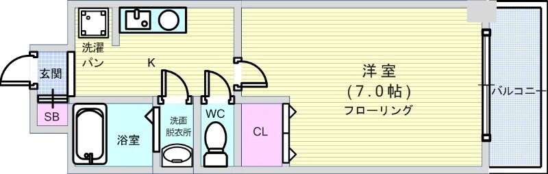 レインボーコート立売堀の物件間取画像