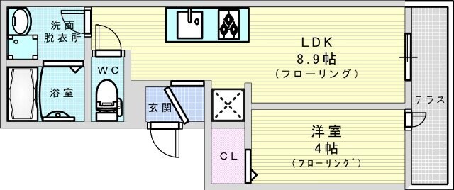 ウィン淡路駅前の物件間取画像