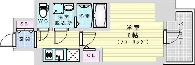 エスリードレジデンス大阪ウエストコートの物件間取画像