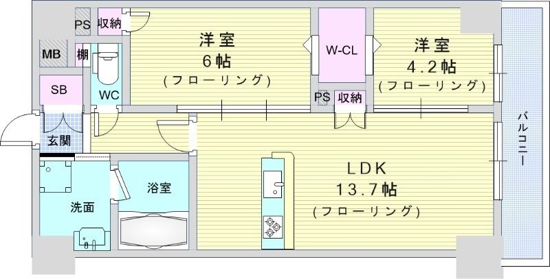 トリニティ豊中本町の物件間取画像