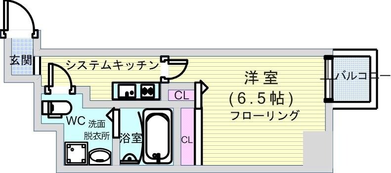 クレビオス南堀江の物件間取画像