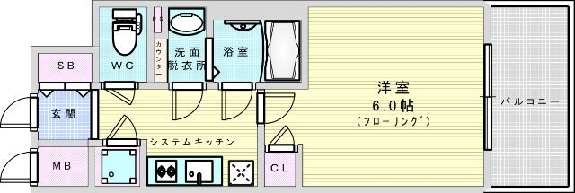 レジュールアッシュOSAKAデイフィールの物件間取画像