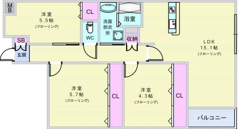 GRAND　STEADY　桜の町の物件間取画像