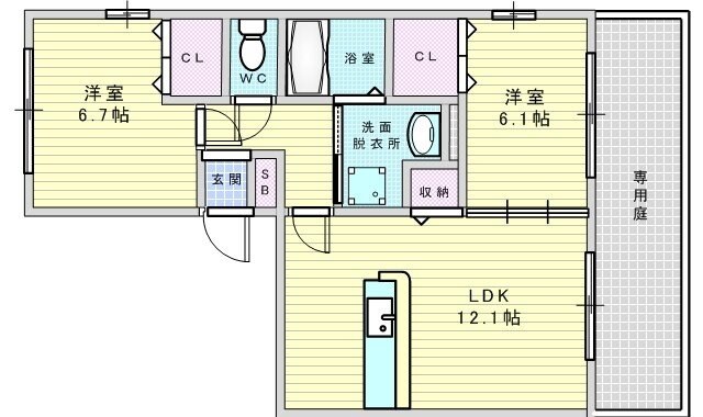 アメニティーコート西泉丘の物件間取画像