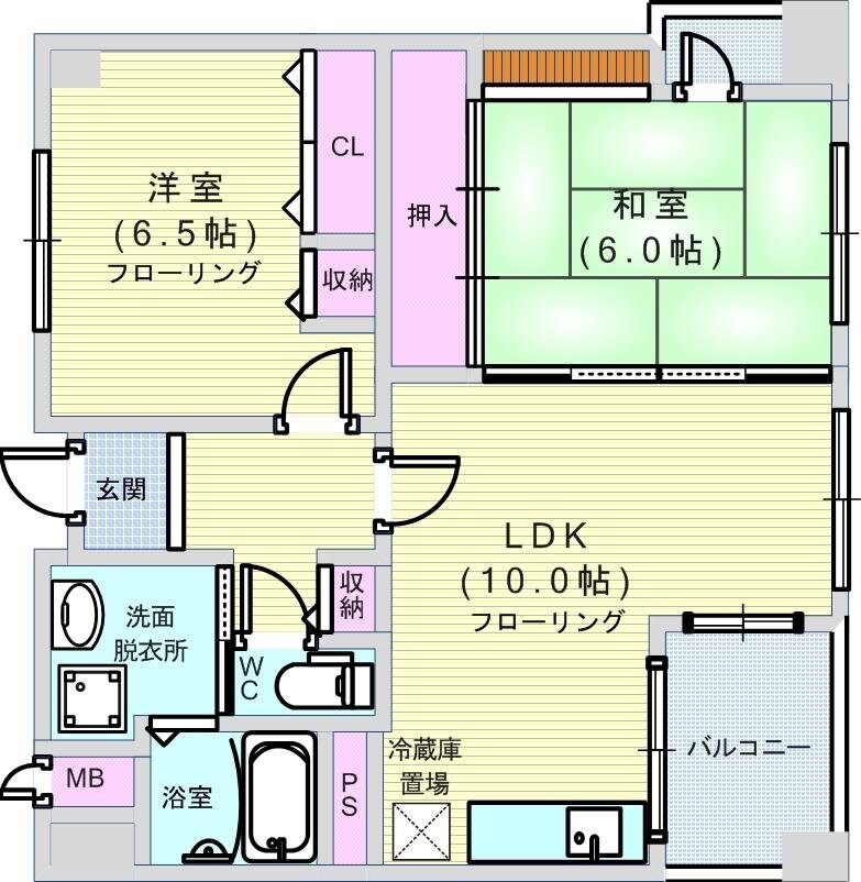 ウーファー南堀江の物件間取画像