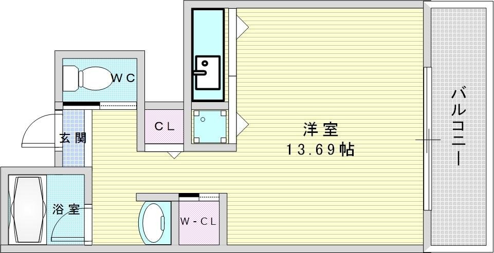 The　Tower　Osaka Residence　（ザ・タワー大阪レジデンス）の物件間取画像