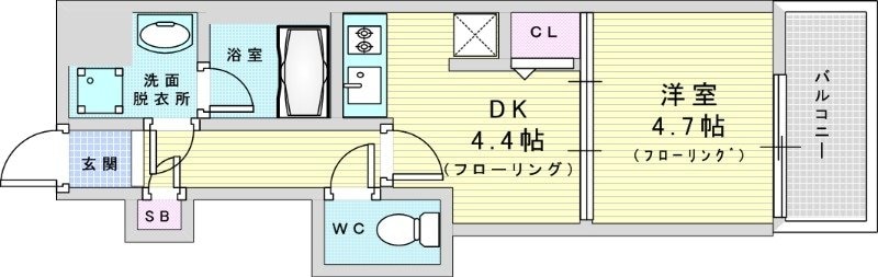 エレガントレジデンスyodogawaの物件間取画像