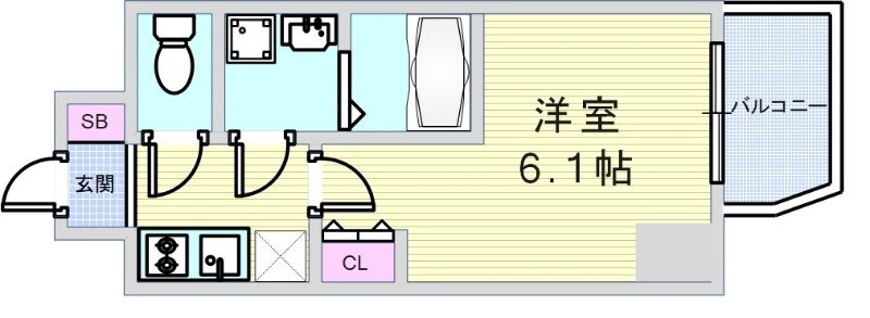 エスリードレジデンス大阪弁天町の物件間取画像