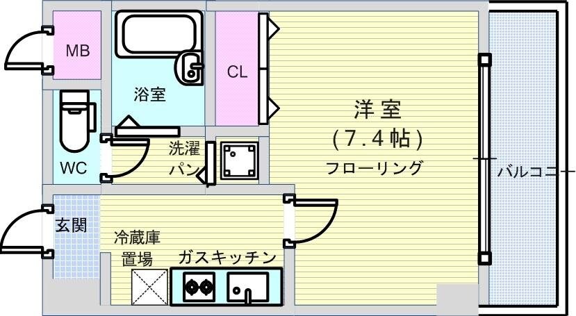 グラマシー心斎橋東(旧ユーカ心斎橋東の物件間取画像