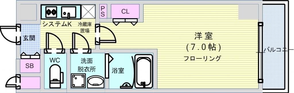 グランルージュ中之島南の物件間取画像