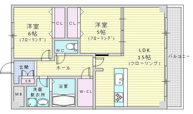 アンフィニ12江坂ガーデンの物件間取画像