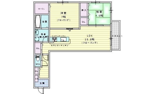 ガーデンパレス箕面Aの物件間取画像