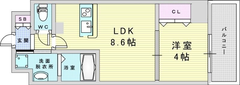 プライムコート神崎川の物件間取画像