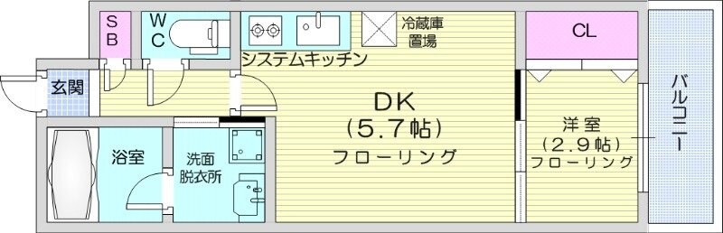 北１８条駅 徒歩8分 4階の物件間取画像