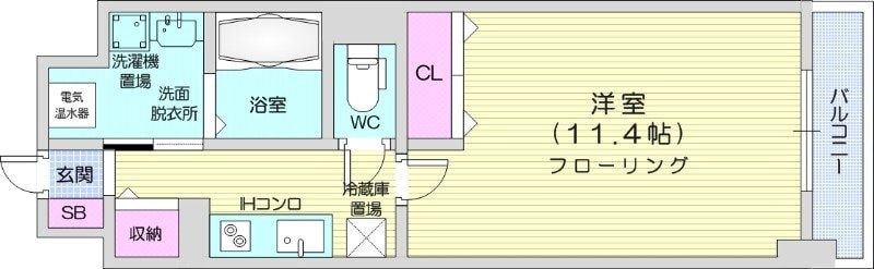 東区役所前駅 徒歩7分 6階の物件間取画像