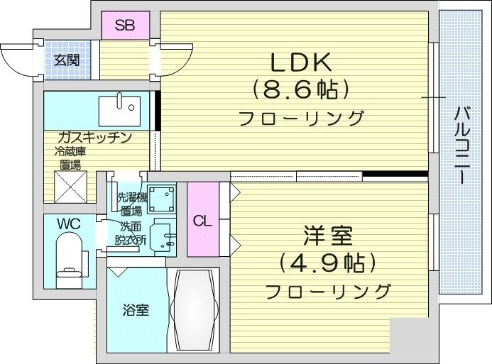 豊水すすきの駅 徒歩1分 12階の物件間取画像