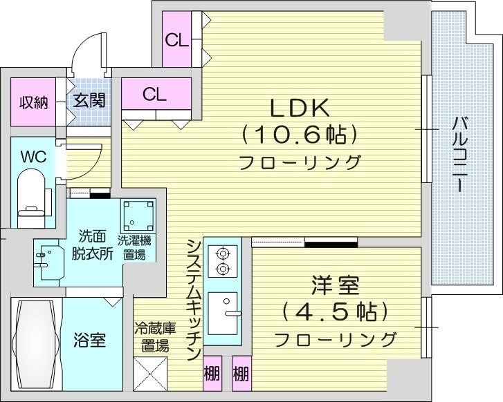 ラヴェーラ大通公園の物件間取画像