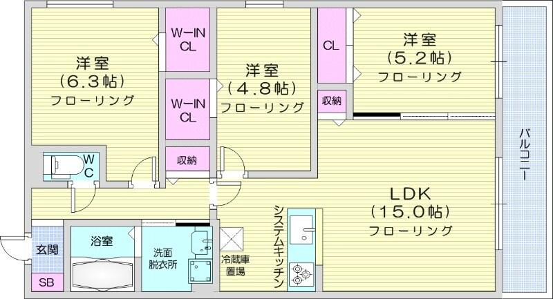 西１１丁目駅 徒歩16分 2階の物件間取画像