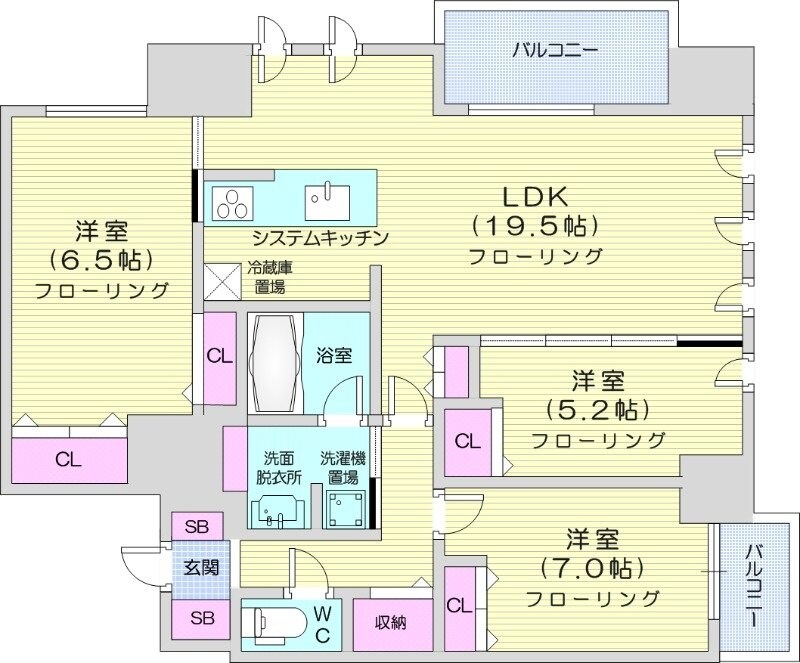 北広島駅 徒歩4分 5階の物件間取画像